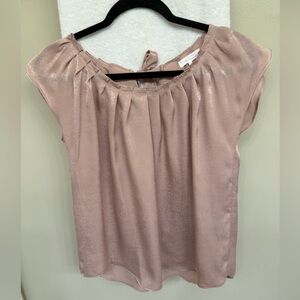 LC Lauren Conrad Metallic Blush Blouse